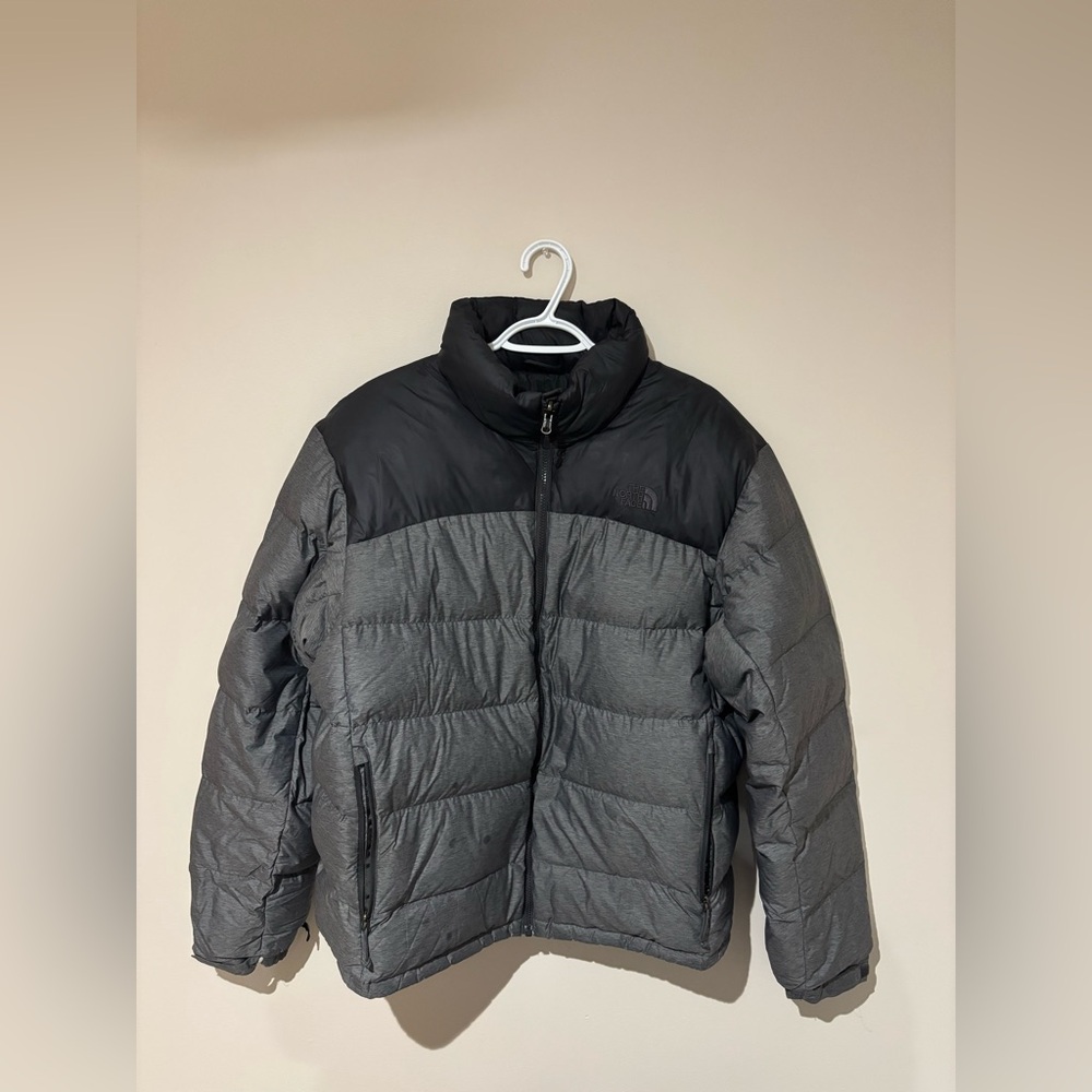 north face nuptse jacket grey